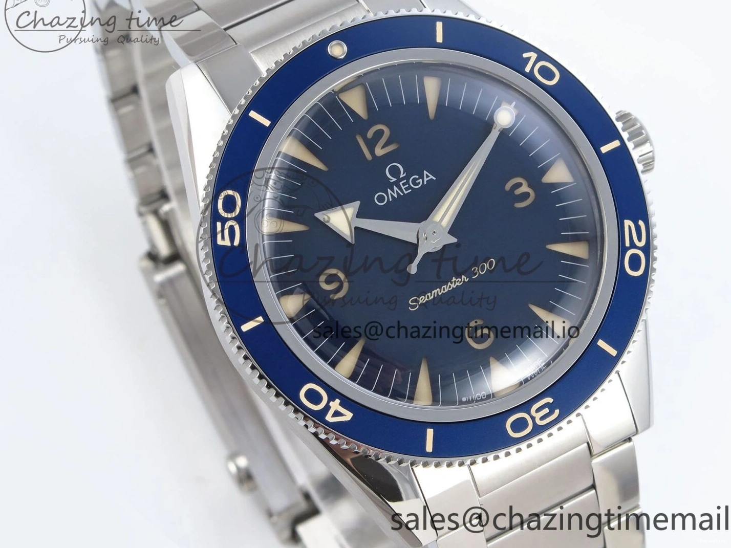 0523 Elegant Seamaster 300 Heritage SS VSF 1:1 Best Edition Blue Dial on SS Bracelet A 7701